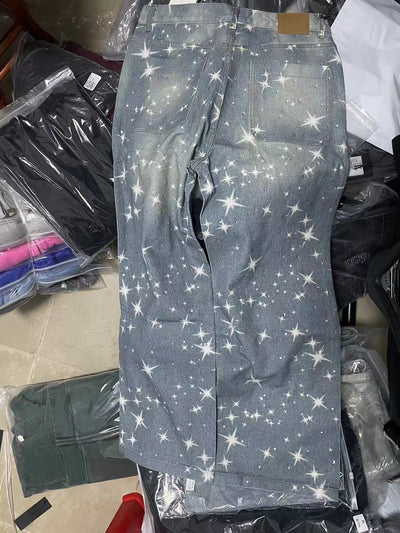 Jeans Sueltos Estampados XINGX con Efecto Apilado para Mujer - Image 17