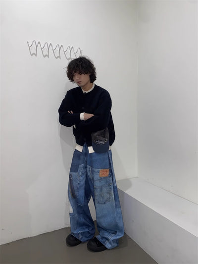 Jeans Rectos Sueltos Diseño Independiente Retro Americano para Hombre - Image 25