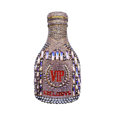 Bolso de Cena Elegante con Diseño de Botella de Champagne y Mano de Diamantes - Image 55