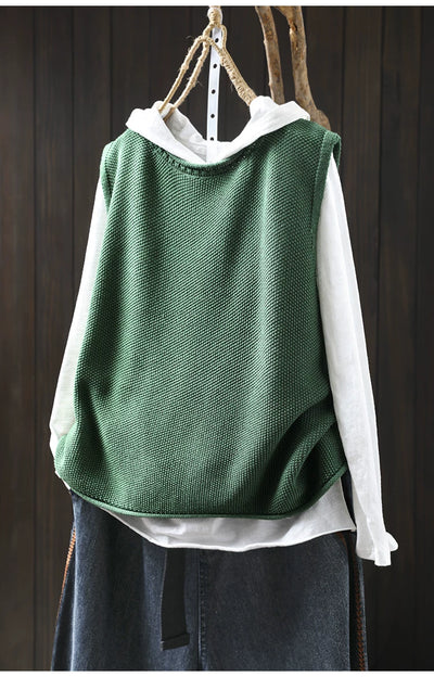Chaleco Tejido de Algodón con Cuello Redondo Estilo Retro - Image 18