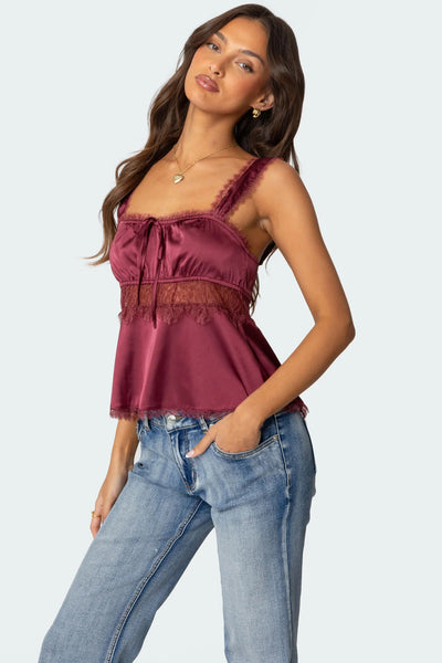 Blusa Camisola con Encaje y Tirantes Finos - Image 10