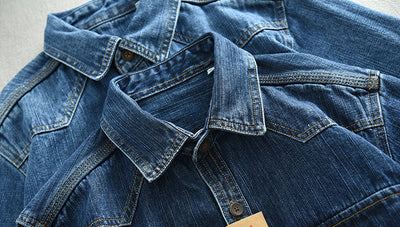 Camisa de Trabajo Denim Grueso Oversized Manga Larga para Hombre - Image 16
