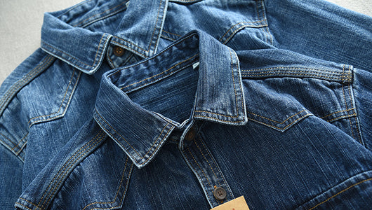Camisa de Trabajo Denim Grueso Oversized Manga Larga para Hombre - Image 16