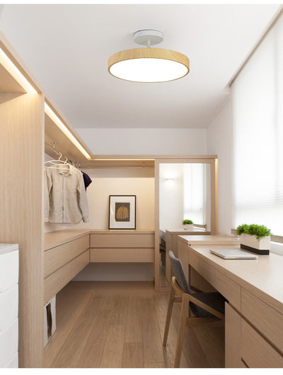 Lámpara de Techo Minimalista con Textura de Madera - Image 17