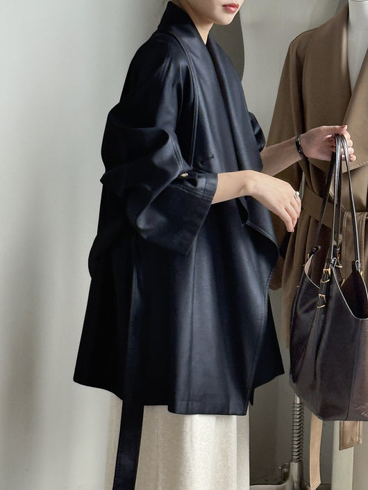 Chaqueta Cortavientos Suelta con Solapa Ancha para Mujer - Colección Otoño - Image 28
