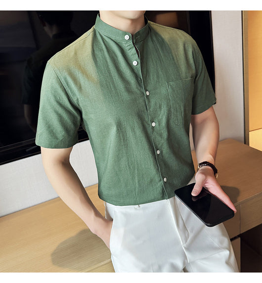 Camisa Hombre Lino Algodón Transpirable Ligera - Image 12