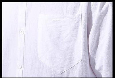 Camisa Hombre Manga Corta Algodón y Lino - Corte Suelto Moderno Talla Grande - Image 19