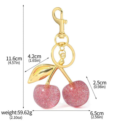 Llavero 3D de Aleación para Bolso - Dije Cereza Elegante para Mujer - Image 7