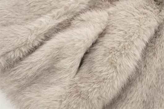 Cardigan Largo de Felpa Sintética con Solapa y Botones de Presión para Mujer - Image 31
