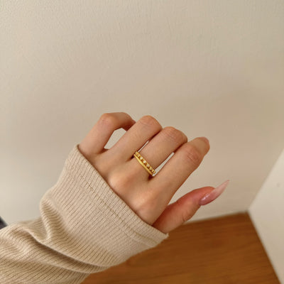 Anillo Cerrado Doble Fila Estilo Bosque de Diamantes - Image 16