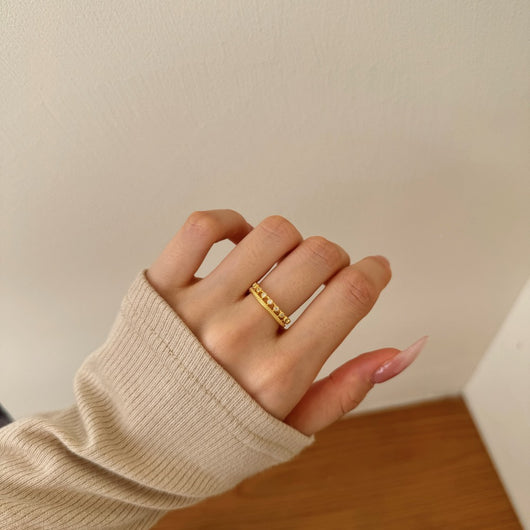 Anillo Cerrado Doble Fila Estilo Bosque de Diamantes - Image 16