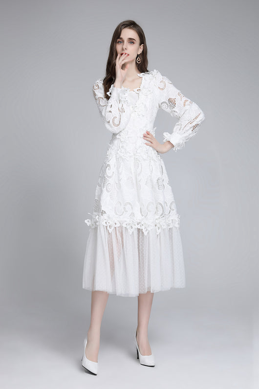 Vestido Hueco Bordado Cintura Esbelta para Mujer - Image 36