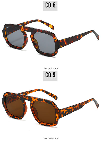 Men's and women's pilot sunglasses with a black plastic frame and vibrant orange-yellow lenses. - Image 29