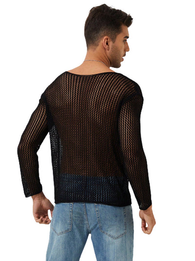 Polera Manga Larga Transparente de Punto Fino para Hombre - Image 11