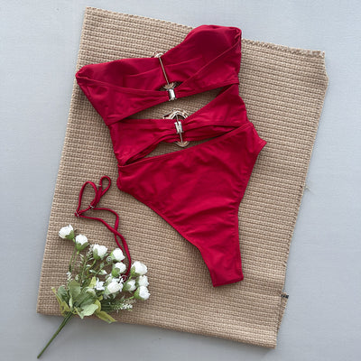 Traje de Baño Enterizo Elegante de Color Sólido para Mujer - Image 24