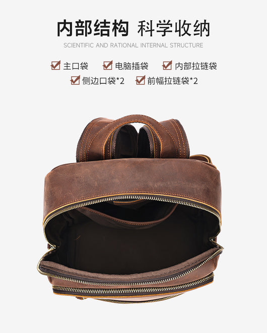 Mochila de Cuero para Hombre con Gran Capacidad - Image 19