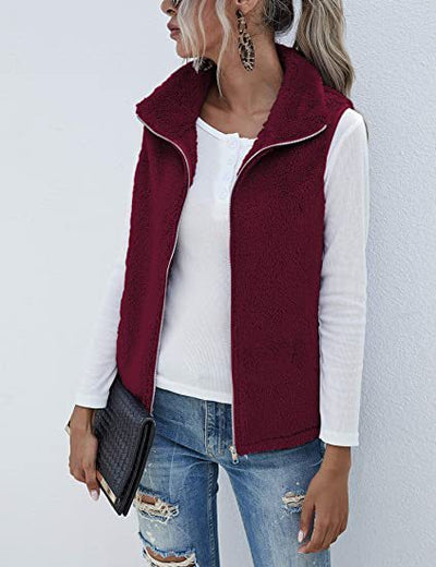 Chaleco Acolchado sin Mangas con Cuello Alto y Cierre - Image 32