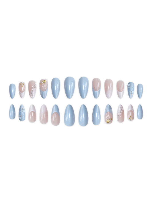 Uñas Postizas 3D Perla Dorada Serie Ocean - Diseño Premium XINGX - Image 10