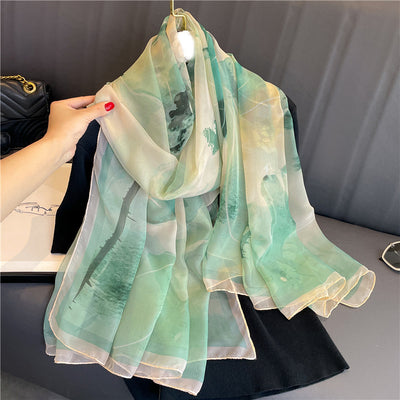 Pañoleta de Seda Artificial Lujo Ligero Talma Yousoft Tamaño Grande Estampada - Image 13