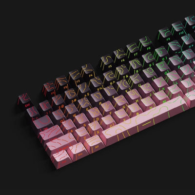 Tapa de Tecla Rosa Negra con Efecto Luminoso Agrietado Bicolor - Image 9