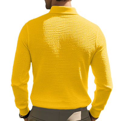Polo Casual de Manga Larga Slim Fit con Textura Waffle - Image 32