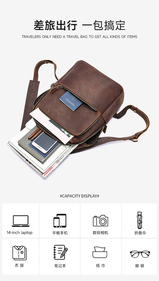 Mochila de Cuero para Hombre con Gran Capacidad - Image 17