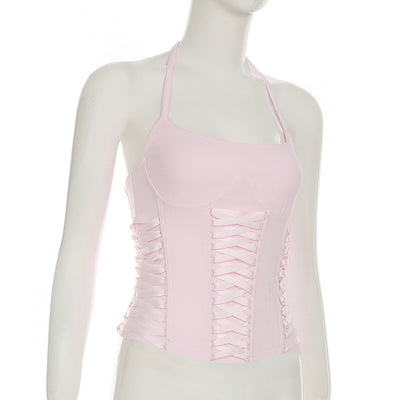 Chaleco Halter con Control de Cintura y Cordones - Diseño Veraniego para Mujer - Image 40