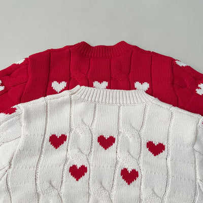 Suéter Infantil de Algodón Niño y Niña Cuello Redondo Rojo - Image 25