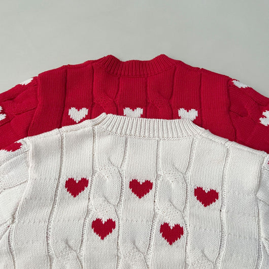Suéter Infantil de Algodón Niño y Niña Cuello Redondo Rojo - Image 25