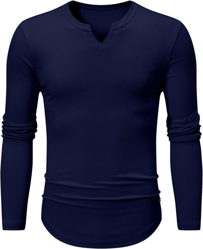 Camiseta Manga Larga Hombre Otoño Invierno - Diseño Sólido Casual - Image 32