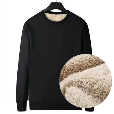 Sudadera Holgada con Cuello Redondo para Hombre en Negro - Image 9