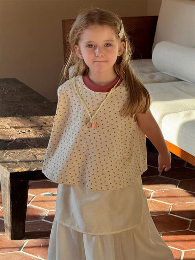 Chaleco Floral Niña sin Mangas Cuello Redondo - Image 15
