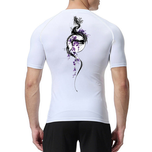 Playera de Compresión Estampado Espada Manga Corta Verano Hombre - Image 56
