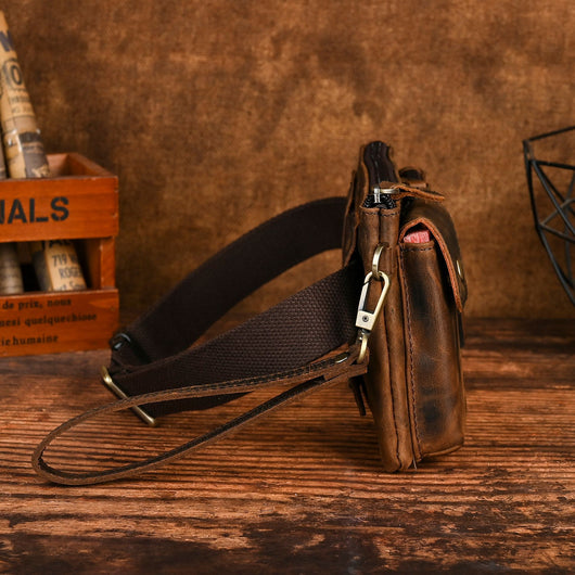 Bolsa de Pecho de Cuero Curtido al Vegetal para Hombre - Estilo Viajero - Image 20