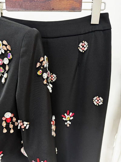 Conjunto Dos Piezas: Top Corto con Incrustaciones de Diamantes y Falda Larga - Image 18