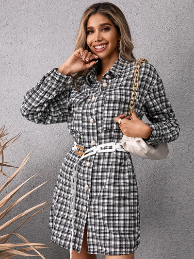 Chaqueta Camisa Cuadros Clásica de Largo Medio - Image 9