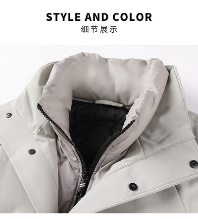 Abrigo Acolchado para Hombre Cuello Alto Diseño Liso - Image 19