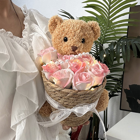 Osito Peluche Viral con Canasta de Rosas - Regalo Perfecto para Mamá - Image 15