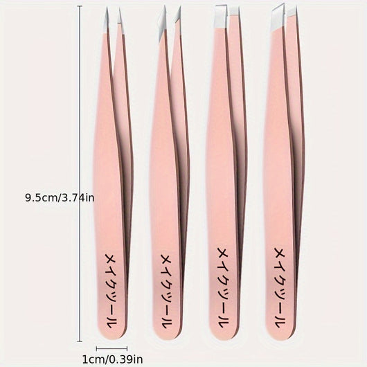 Set de 4 Piezas Pinzas para Cejas y Herramientas de Manicura Profesional - Image 8