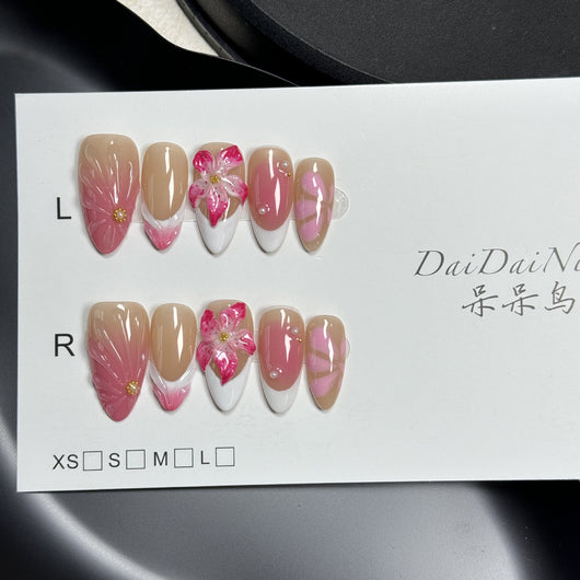 Esmalte de Uñas Floral 3D Efecto Hielo Estilo Francés - Image 16