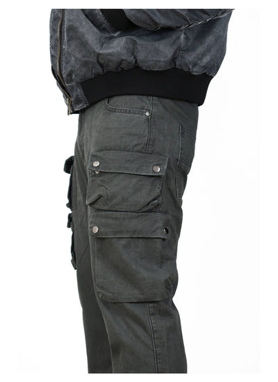 Pantalón de Trabajo Versátil con Múltiples Bolsillos y Corte Acampanado - Image 12