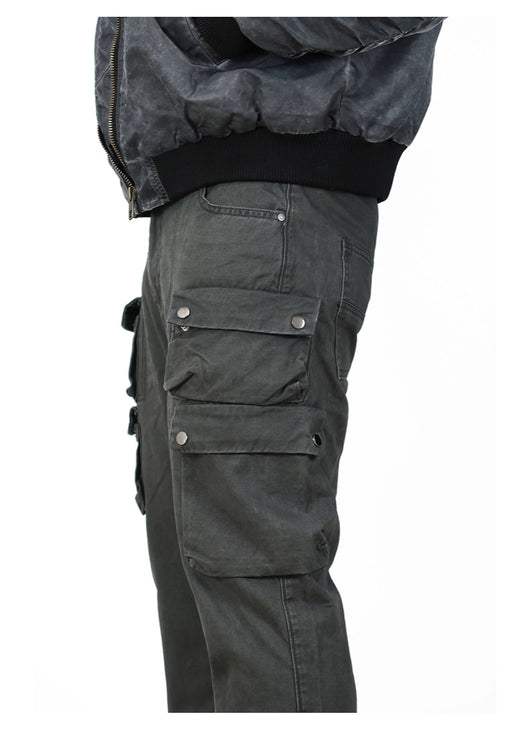 Pantalón de Trabajo Versátil con Múltiples Bolsillos y Corte Acampanado - Image 12