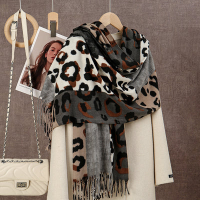 Bufanda Duplex de Cachemira Suave con Estampado Reversible - Image 12