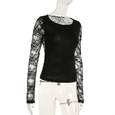 Blusa Sexy Encaje Espalda Descubierta Ajustada Elegante - Image 32