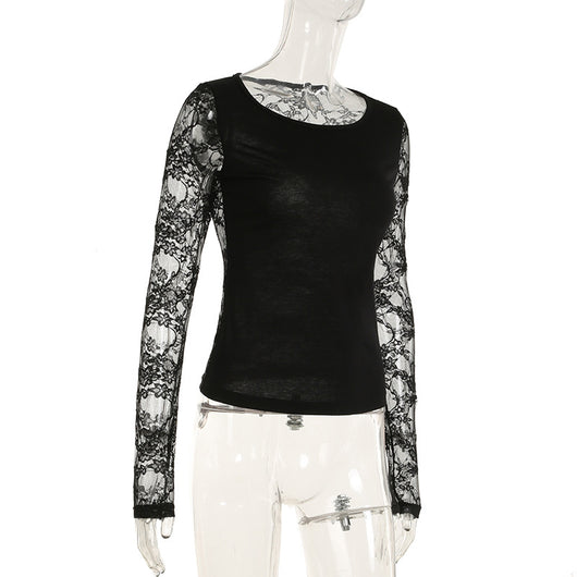 Blusa Sexy Encaje Espalda Descubierta Ajustada Elegante - Image 32