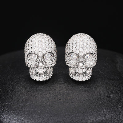 Aretes de Calavera en Plata S925 con Moissanita Brillante - Image 25