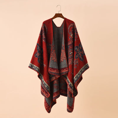 Poncho Cuadros Elegante para Viajes Invierno - Abrigo Cálido y Sofisticado - Image 21