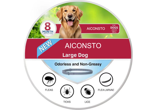 AICONSTO small dog insect repellent collar, gray, offering 8-month protection against fleas, ticks, lice, and flea larvae. - Image 20