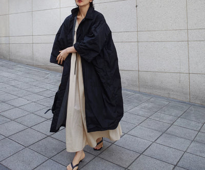 Abrigo Largo Tipo Gabardina para Mujer Talla Grande - Primavera y Otoño - Image 52