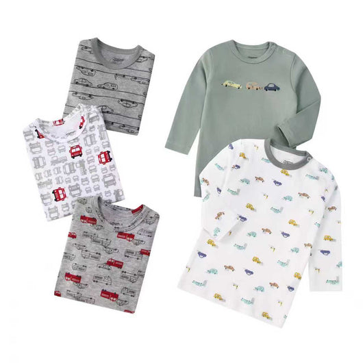 Pack de 5 Camisetas Infantiles Manga Larga Estampado Otoño Multicolor - Image 67